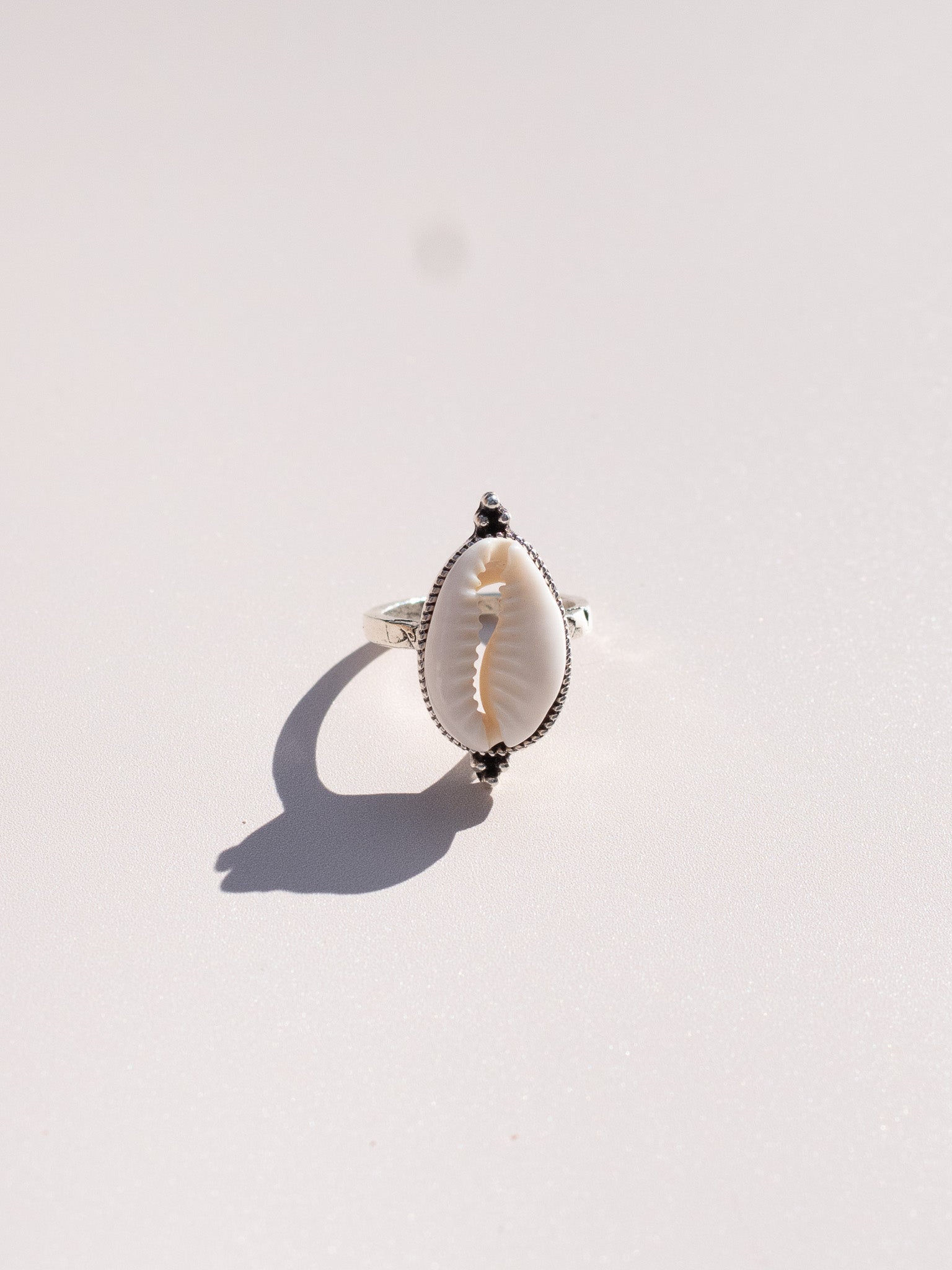Cowrie Shell Silver Ring